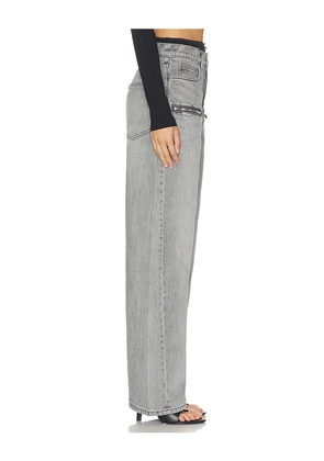 Alexander Wang Silk Prestyle Float Jeans With Horizontal Zips in Grey. Size 24. Also in 25, 26, 27, 28, 29.