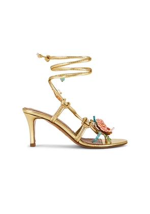 Alameda Turquesa Coralie Sandal in Metallic Gold. Size 36. Also in 37, 38, 39, 40.