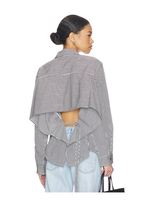 AGOLDE Theo Shirt in Black,White. Size L. Also in XS, S, M, XL.