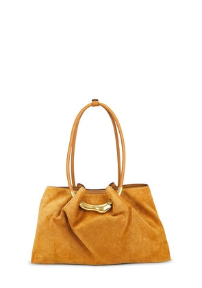 Cult Gaia Asa Satchel Bag in Tan.