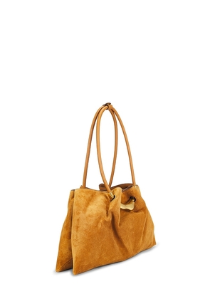 Cult Gaia Asa Satchel Bag in Tan.
