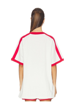 Araminta James Chilli 99 Waffle Tee in Cream. Size L. Also in XS, S, M.