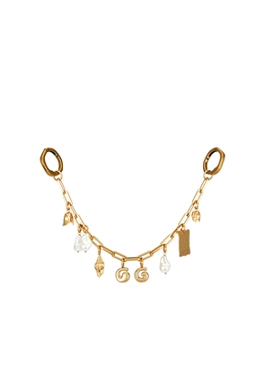Cult Gaia Bijou Bag Charm in Metallic Gold.