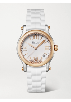 Chopard - Happy Sport 36mm 18-karat Rose Gold, Stainless Steel And Diamond Watch - Gray - One size