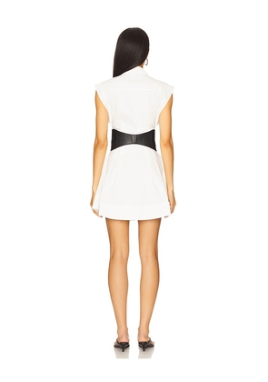 SIMKHAI Adler Belted Mini Dress in White. Size S. Also in XS, M.