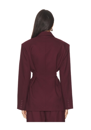 Gestuz Paula Waist Blazer in Burgundy. Size 36. Also in 34, 38, 40.
