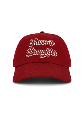 Favorite Daughter The Script Logo Baseball Cap in Red.