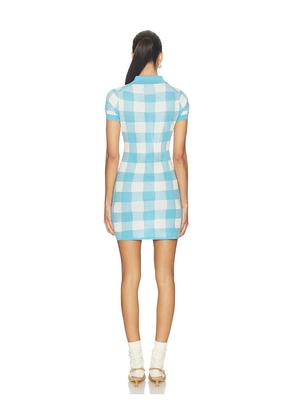 Guest In Residence Gingham Polo Dress in Blue. Size L. Also in S, XS, M.