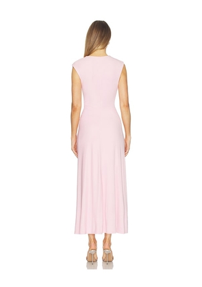 SIMKHAI Acacia Draped Jersey Dress in Pink. Size XL. Also in XS, S, M, L.