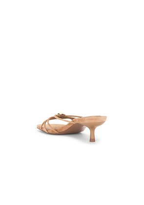 SIMKHAI Amaya Suede Strappy Kitten Heel in Tan. Size 38. Also in 40.