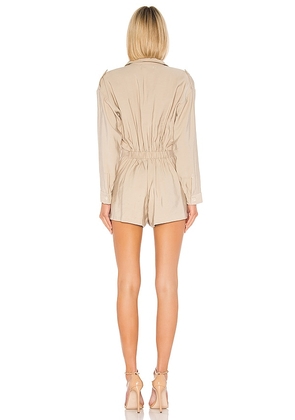 L'Academie Dylan Romper in Tan. Size M. Also in XXS, XS, S, XL.