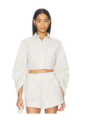 HEVRON Raquel Top in Beige. Size L. Also in XS, S, M.