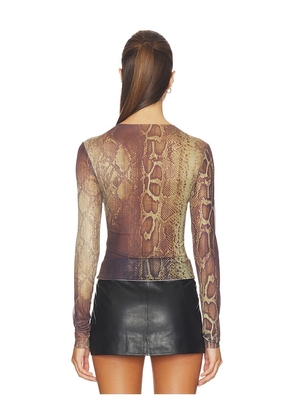 I.AM.GIA Izar Long Sleeve Top in Brown. Size L. Also in XS, S.