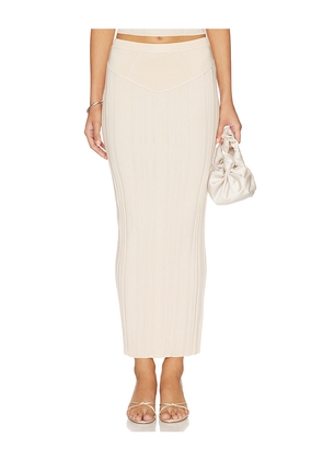 fleur du mal Three Way Rib Skirt in Cream. Size L. Also in M, S, XS.