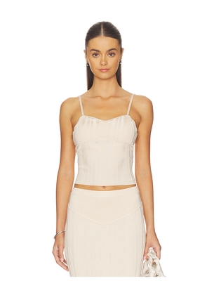 fleur du mal Rib Darted Cami Top in Cream. Size L. Also in M, S, XS.