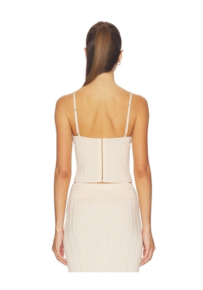 fleur du mal Rib Darted Cami Top in Cream. Size L. Also in XS, S, M.