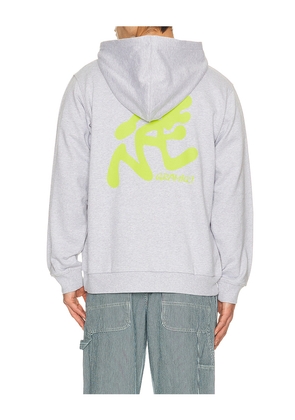 Gramicci Running Man Hooded Sweatshirt in Light Grey. Size L. Also in S, M, XL/1X.