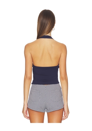 Good American Super Stretch Halter Tank Top in Navy. Size L. Also in M.