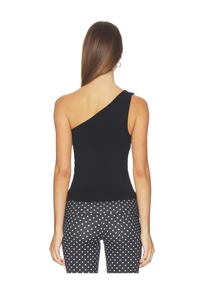 Good American Super Stretch One Shoulder Tank Top in Black. Size L. Also in XS, S, M, 1X.