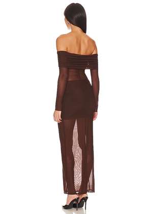 Lovers and Friends x Anja DujakoviÄ  Fio Maxi Dress in Chocolate. Size S. Also in XS, XXS.