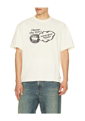 Honor The Gift Never Been Regular Tee in White. Size L. Also in S, M, XL/1X, XXL/2X.