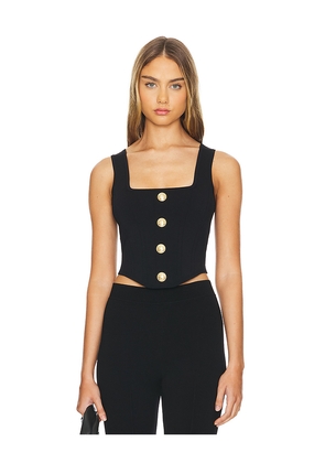 L'AGENCE Saga Square Neck Knit in Black. Size M. Also in L.