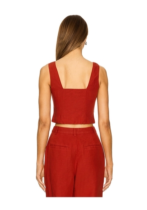 onia Air Linen Square Neck Top in Red. Size 12. Also in 2.
