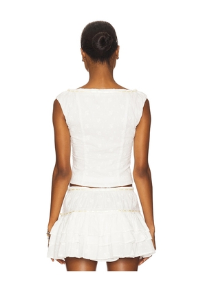 MAJORELLE Maura Top in White. Size S. Also in XXS, M, XL.