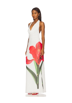 MORE TO COME Shelby Halter Maxi Dress in White. Size S. Also in XS, XXS.