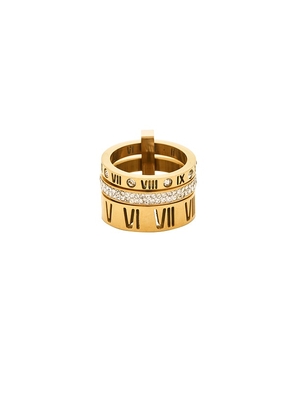 Mazin Jewels Roman Numeral Ring in Metallic Gold. Size 7. Also in 6, 8.