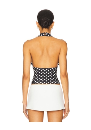 Miaou Mathilde Halter in Black,White. Size M. Also in S, L.