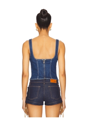 L'AGENCE Nayeli Corset Tank Top in Blue. Size 4. Also in 2.