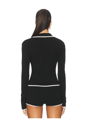 Lovers and Friends Lillie Polo Cardigan in Black,White. Size M. Also in S.