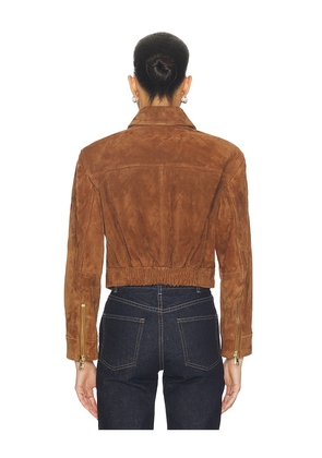 L'AGENCE Micah Oversized Collared Jacket in Brown. Size M. Also in L, XL.