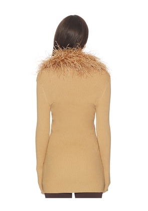 Lovers and Friends Jovana Feather Cardigan in Brown. Size XS. Also in S, M.