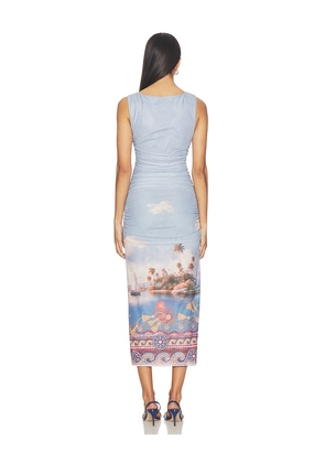 Line & Dot Pernille Mesh Midi Dress in Slate. Size L. Also in M, S, XS.