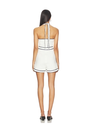 Line & Dot Anchor Romper in White. Size L. Also in S, XS.