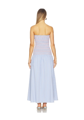 Line & Dot Eleni Smocked Dress in Blue. Size L. Also in S, XS, M.