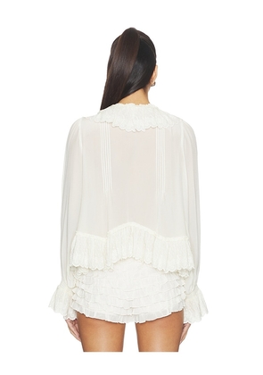 LoveShackFancy Avee Top in Cream. Size L. Also in XS, M.