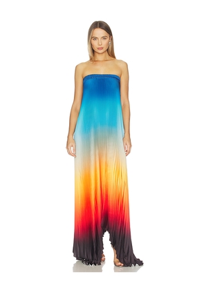 L'IDEE Bisous Strapless Gown in Blue, Orange. Size 10/M. Also in 12/L, 14/XL, 6/XS, 8/S.