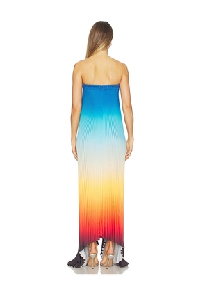 L'IDEE Bisous Strapless Gown in Blue, Orange. Size 10/M. Also in 8/S, 6/XS, 14/XL.