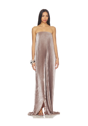 L'IDEE Bisous Strapless Gown in Metallic Bronze. Size 10/M. Also in 12/L, 14/XL, 6/XS, 8/S.
