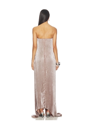 L'IDEE Bisous Strapless Gown in Metallic Bronze. Size 10/M. Also in 8/S, 6/XS.