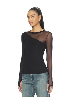 Michael Lauren Solita Long Sleeve Asymmetrical Top in Black. Size L. Also in S, XS, M.