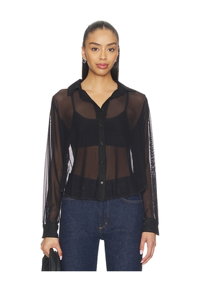 Michael Lauren Alameda Mesh Long Sleeve Button Up in Black. Size L. Also in S, XS, M, XL.