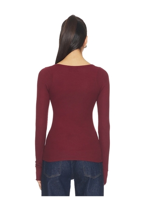 Michael Lauren Maeve Long Sleeve Scoop Neck Top in Red. Size L. Also in S, XS, M, XL.