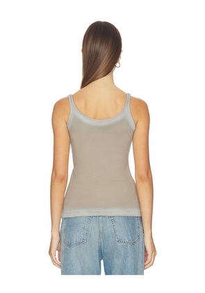 OFF-WHITE Spray Off Stamp Rib Tank Top in Beige. Size 36. Also in 38, 40, 42.
