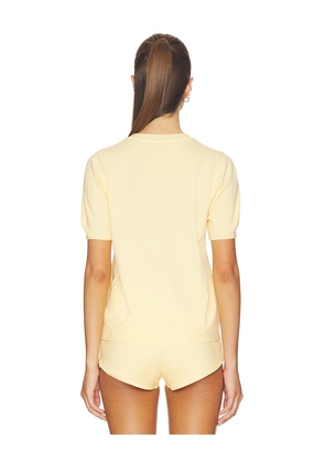 Milkwhite Short Sleeve Sweater in Yellow.
