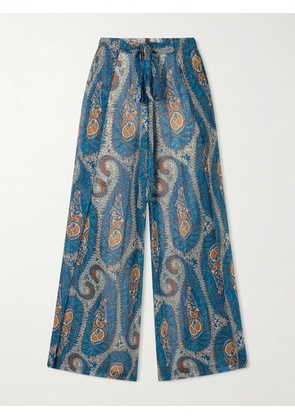 Etro - Wide-leg Woven Pants - Blue - x small,small,medium,large,x large