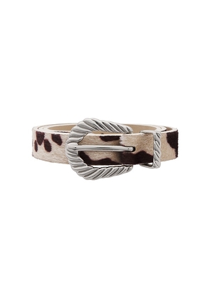 petit moments Slim Modern Faux Fur Rodeo Belt in Tan. Size XS/S. Also in M/L.